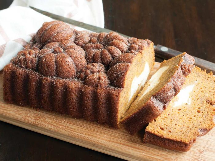 Nordic Ware Pumpkin Loaf with Cream Cheese Swirl recipe